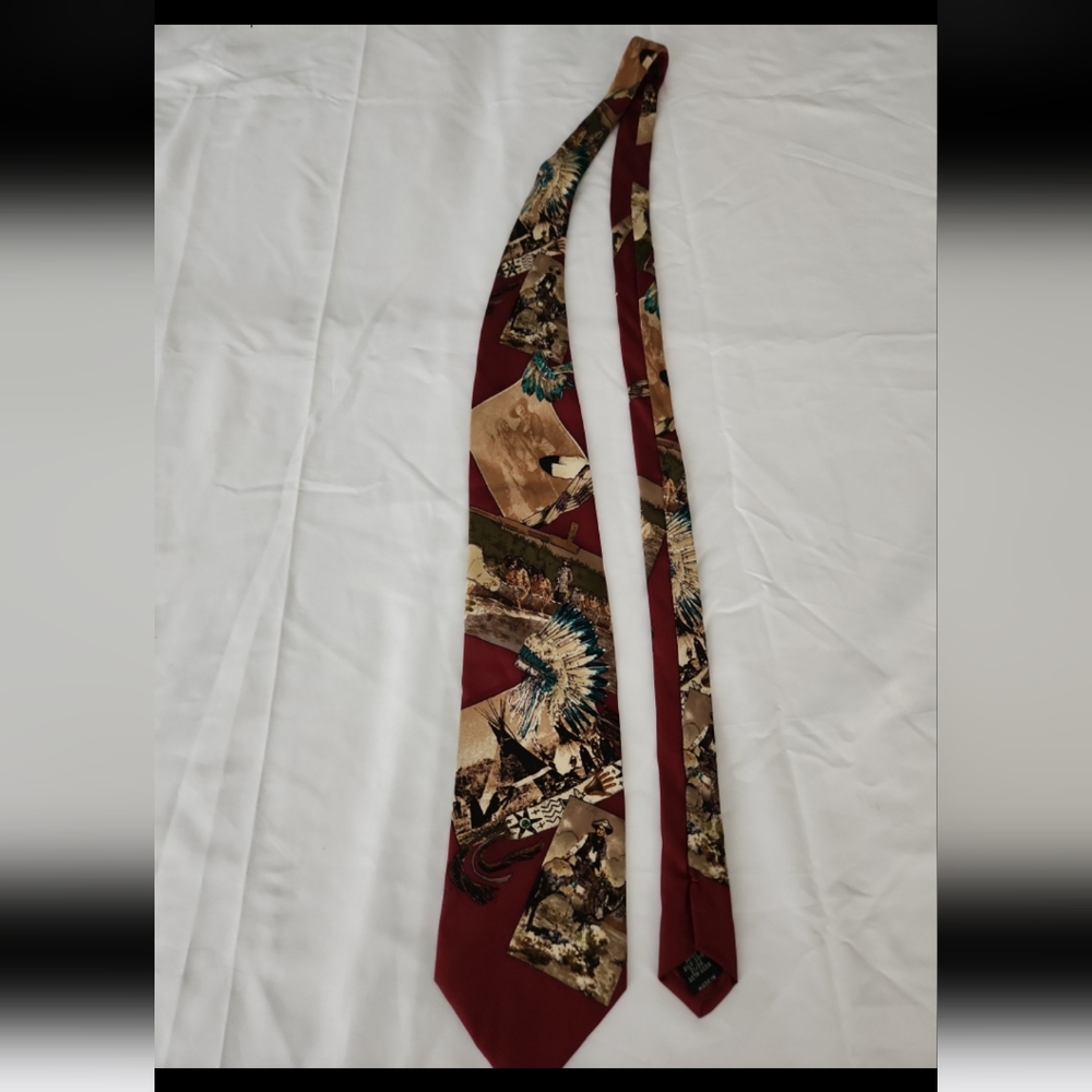 Westbury tribal red men's silk tie #D016